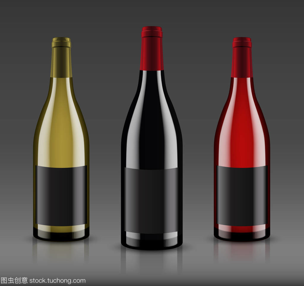 樣機葡萄酒瓶。矢量設(shè)計